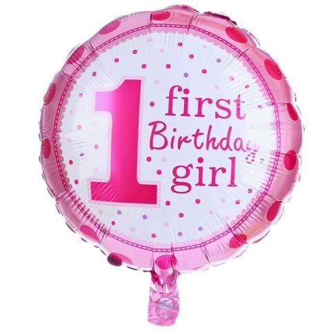 18 Inc Yuvarlak 1 Yaş Pembe Folyo