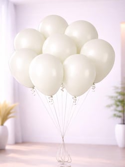 8'li Beyaz Retro Renk Balon
