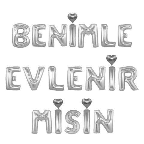 Benimle Evlenir Misin? Gümüş Set Folyo