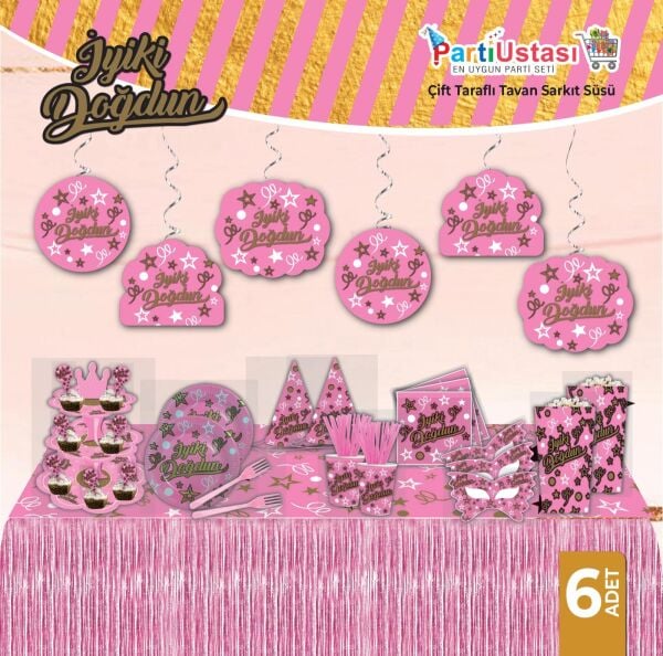 Helezon İyi Ki Doğdun Pembe 6'lı
