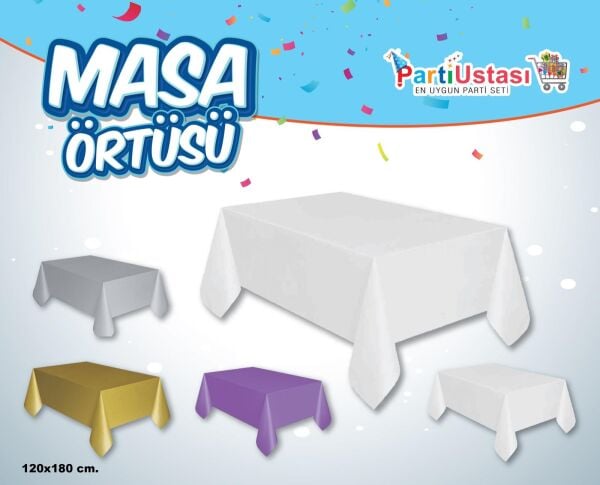 Beyaz Düz Masa Örtüsü