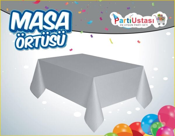 Gümüş Düz Masa Örtüsü