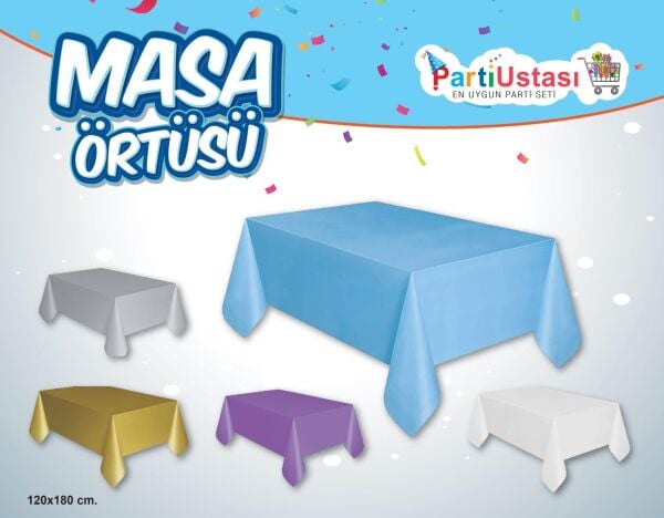 Mavi Düz Masa Örtüsü