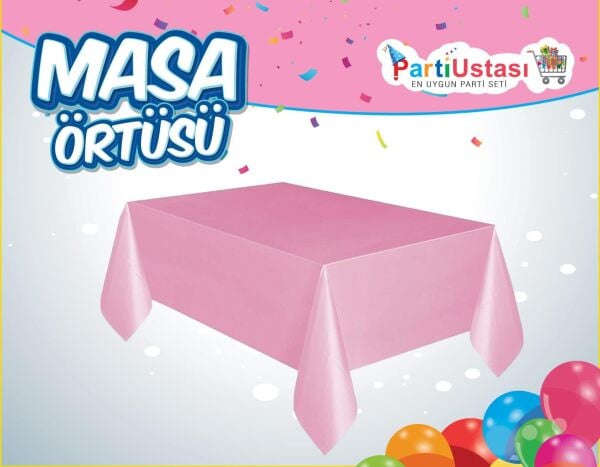 Pembe Düz Masa Örtüsü