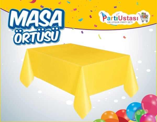 Sarı Düz Masa Örtüsü