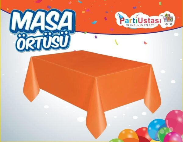 Turuncu Düz Masa Örtüsü