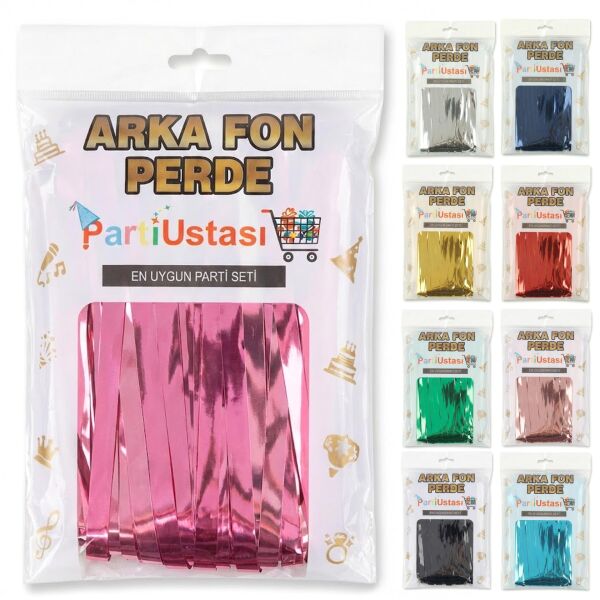 Pembe Arka Fon Perde