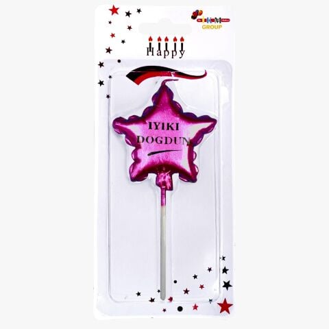 Pembe İyi Ki Doğdun Yıldız Mum