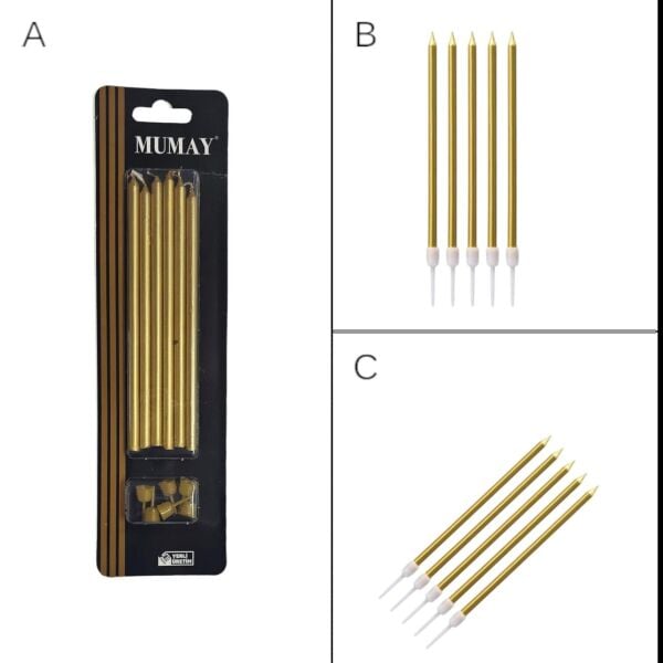 Altın Mum 15 cm 6'lı