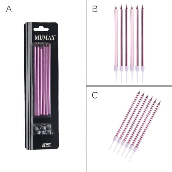 Pembe Mum 20 cm 7'li