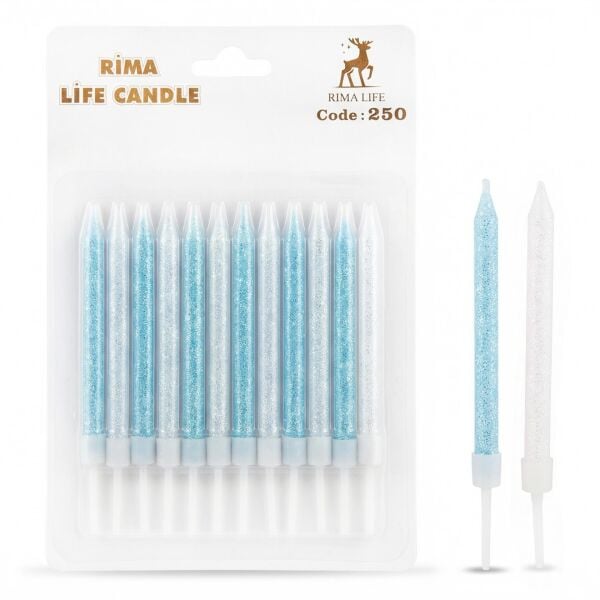 Simli Mavi İthal Mum ''250''