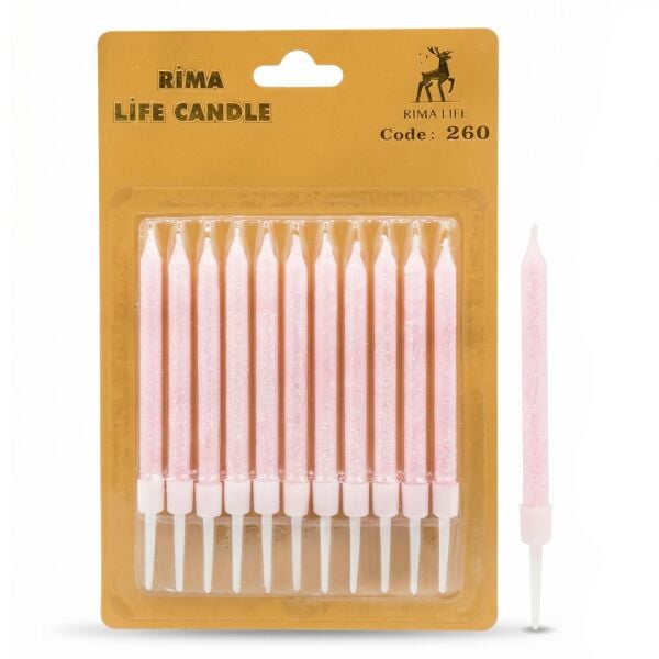 Pembe Simli İthal Mum ''260''