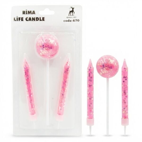 Pembe Simli İthal Mum ''670''