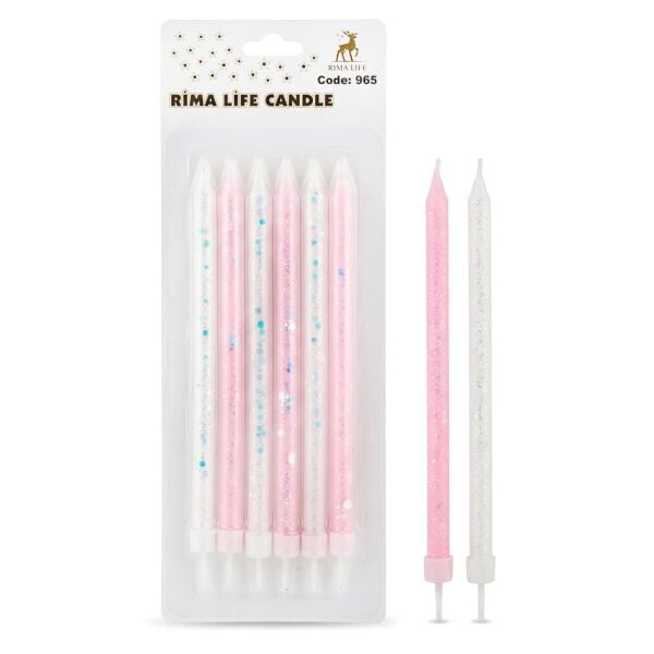 Simli Pembe İthal Mum ''965''