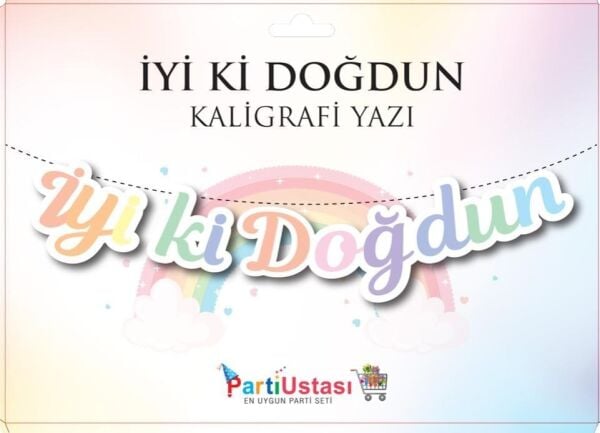 İyi Ki Doğdun Renkli Kaligrafi