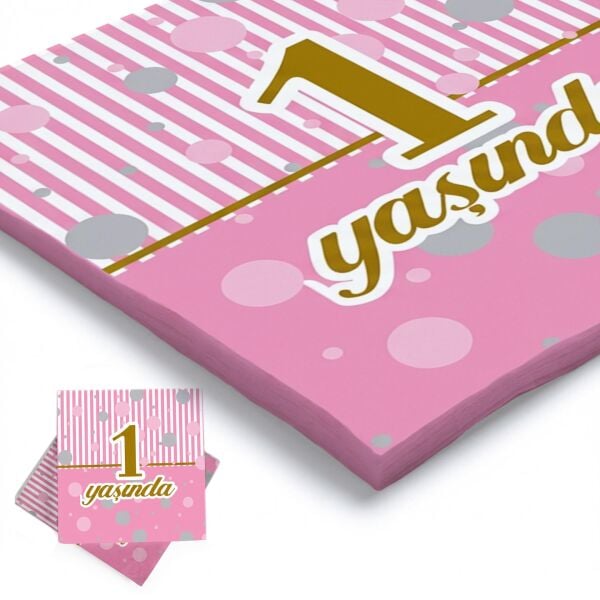 Baskılı Peçete 1 Yaş Pembe
