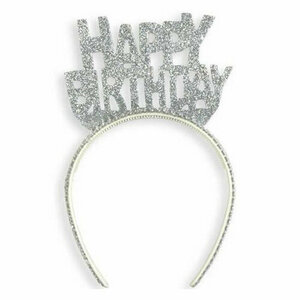 Gümüş Happy Birthday Taç