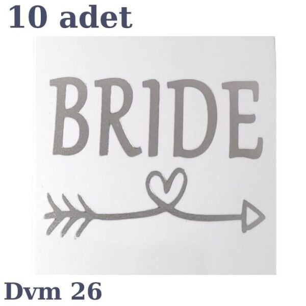 Gümüş Dövme Bride Aşk Oku