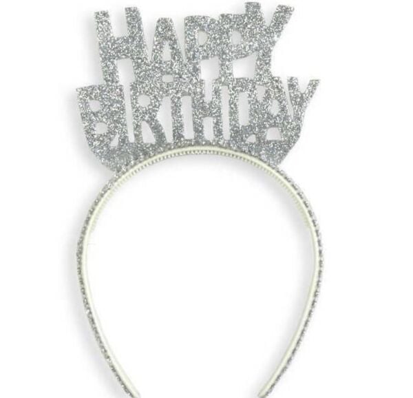 Gümüş Eva Taç Happy Birthday