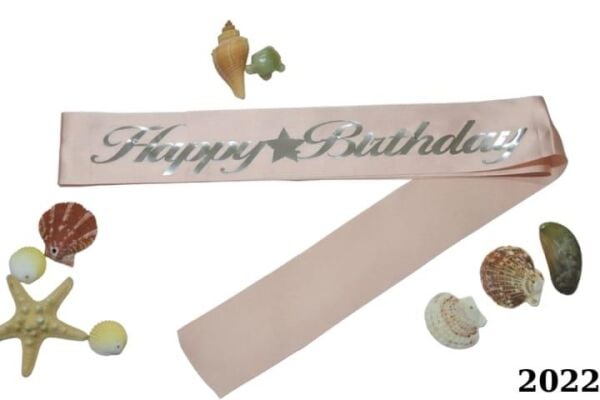 Kuşak Happy Birthday Pembe / Gümüş