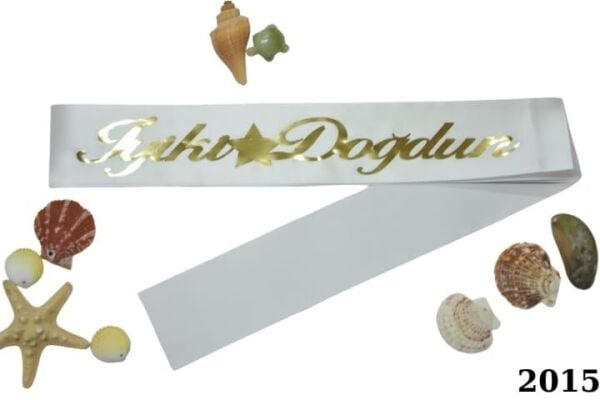 Kuşak İyi Ki Doğdun Beyaz / Altın