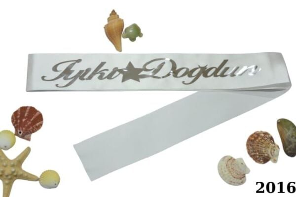 Kuşak İyi Ki Doğdun Beyaz / Gümüş