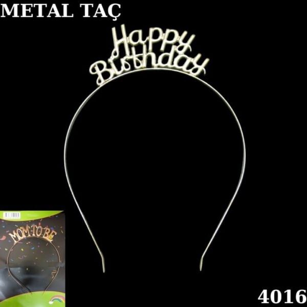 Altın Taç Metal Happy Birthday
