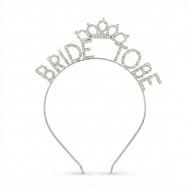 Gümüş Taşlı Taç Metal Bride To Be Kraliçe