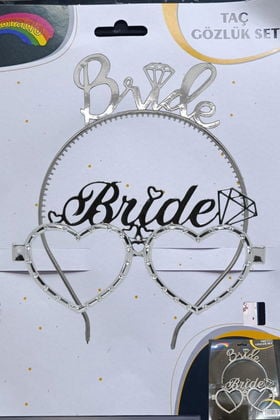 Bride Gümüş Mika Taç Gözlük