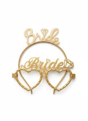 Bride Altın Mika Taç Gözlük