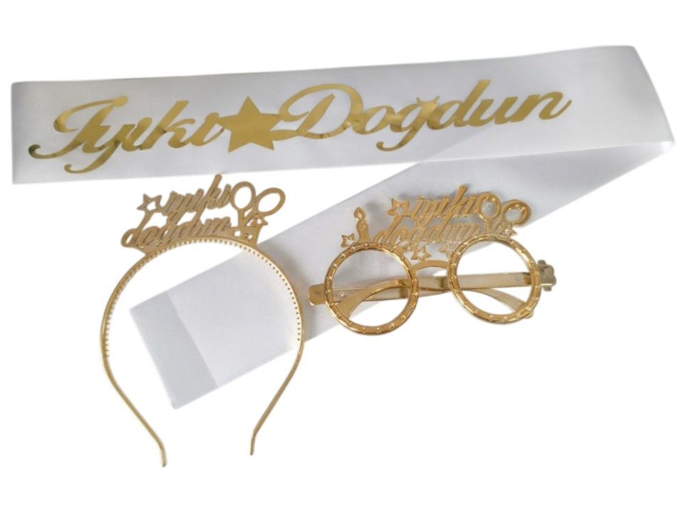 Beyaz Altın İyi Ki Doğdun Set