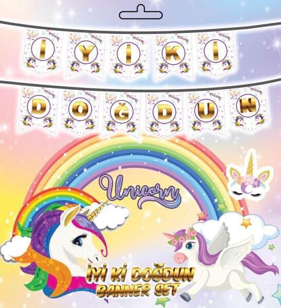 Yazı Zarf Banner Unicorn Yeni