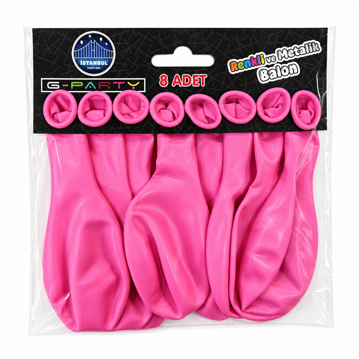 8'li Pembe Renk Balon