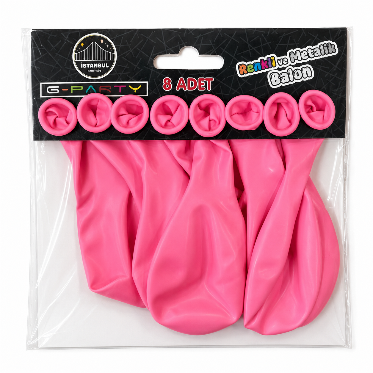 8'li Neon Pembe Renk Balon