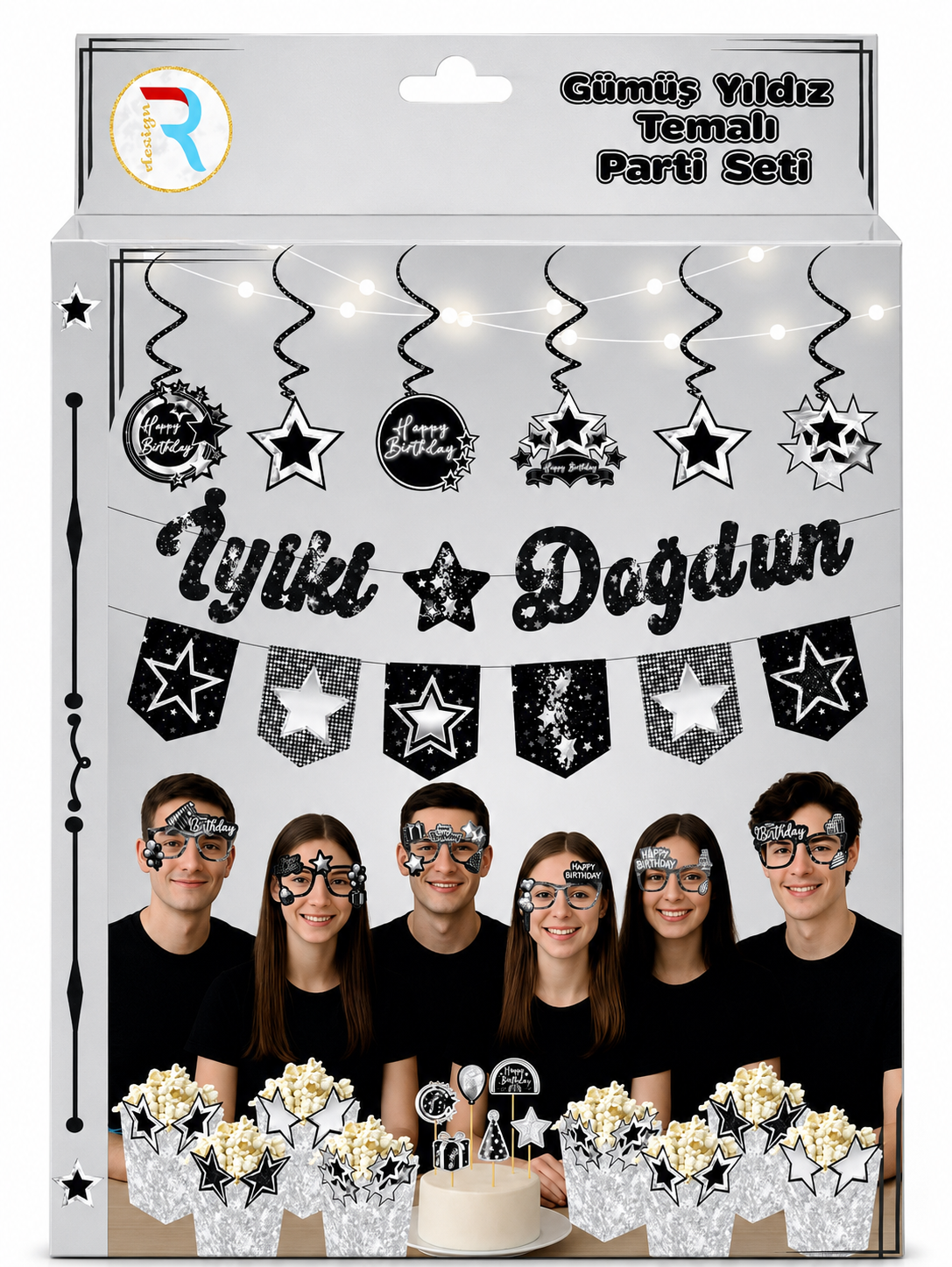 Gümüş Yıldız Temalı Parti Seti